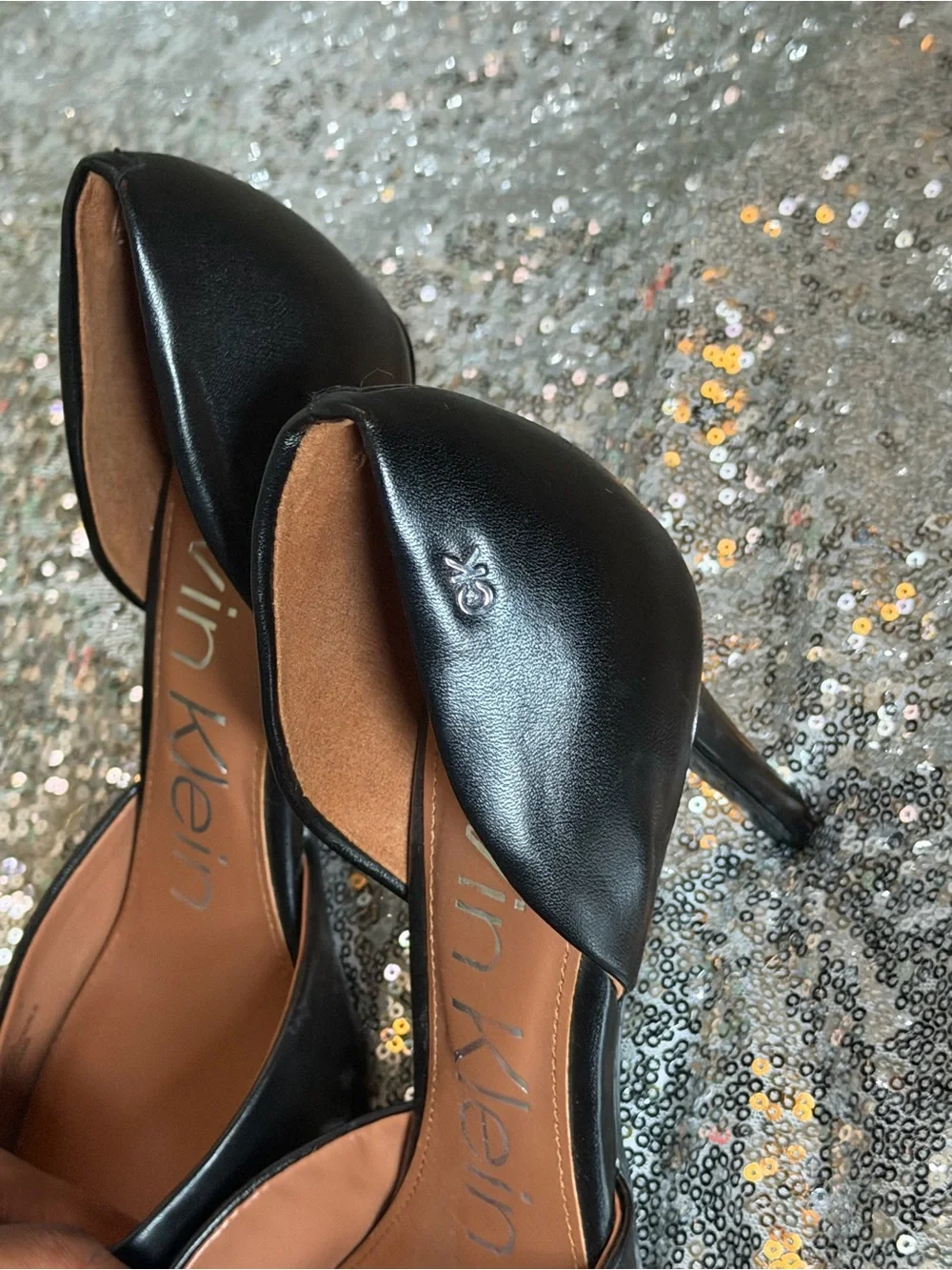 Calvin Klein Black D'Orsay Pointed-Toe Pumps